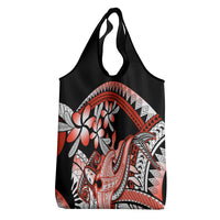 Red Polynesian Grocery Bag Hammerhead Shark Tattoo Royal Plumeria Gradient