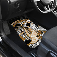 Gold Polynesian Hammerhead Shark Tattoo Car Mats Royal Plumeria Gradient Vibes LT14 - Polynesian Pride