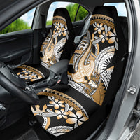 Gold Polynesian Hammerhead Shark Tattoo Car Seat Cover Royal Plumeria Gradient Vibes LT14 - Polynesian Pride