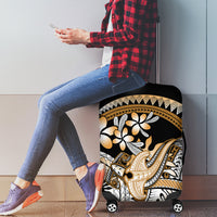 Gold Polynesian Hammerhead Shark Tattoo Luggage Cover Royal Plumeria Gradient Vibes LT14 - Polynesian Pride