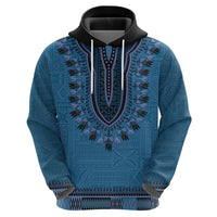 Blue African Dashiki With Fijian Tapa Pattern Hoodie