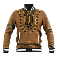 Brown African Dashiki With Fijian Tapa Pattern Baseball Jacket