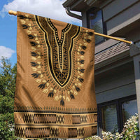 Brown African Dashiki With Fijian Tapa Pattern Garden Flag