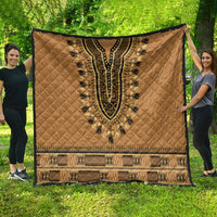 Brown African Dashiki With Fijian Tapa Pattern Quilt