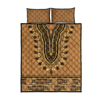 Brown African Dashiki With Fijian Tapa Pattern Quilt Bed Set
