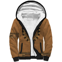 Brown African Dashiki With Fijian Tapa Pattern Sherpa Hoodie LT14 Unisex Brown - Polynesian Pride