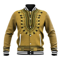 Gold African Dashiki With Fijian Tapa Pattern Baseball Jacket