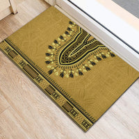 Gold African Dashiki With Fijian Tapa Pattern Rubber Doormat