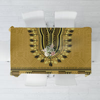 Gold African Dashiki With Fijian Tapa Pattern Tablecloth