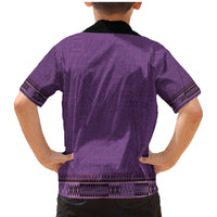 Purple African Dashiki With Fijian Tapa Pattern Family Matching Mermaid Dress and Hawaiian Shirt LT14 - Polynesian Pride