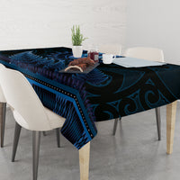 Blue African Dashiki With Aotearoa Maori Tablecloth Paua Shell Mix Silver Fern