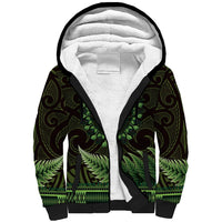 Lime Green African Dashiki With Aotearoa Maori Sherpa Hoodie Paua Shell Mix Silver Fern