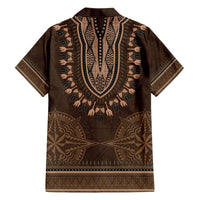 Brown African Dashiki With Tonga Ngatu Pattern Hawaiian Shirt LT14 - Polynesian Pride