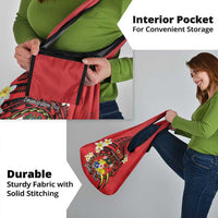 Personalised Tonga Emancipation Day Grocery Bag Tongan Ngatu Pattern - Red Version