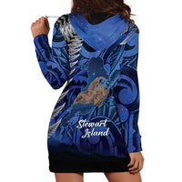 New Zealand Stewart Island Hoodie Dress Rakiura Kiwi Maori Glowing Sky LT14 - Polynesian Pride