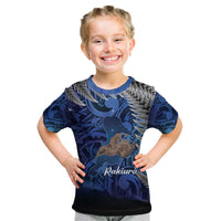 New Zealand Stewart Island Kid T Shirt Rakiura Kiwi Maori Glowing Sky LT14 Blue - Polynesian Pride