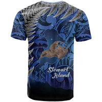 New Zealand Stewart Island T Shirt Rakiura Kiwi Maori Glowing Sky LT14 - Polynesian Pride