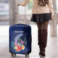 Personalised Guam Liberation Day Luggage Cover Happy 80th Anniversary Fish Hook Mix Tropical Flowers LT14 - Polynesian Pride