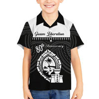 Guam Liberation Day Kid Hawaiian Shirt Biba Guahan Chamorro 80th Anniversary - Black