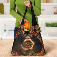 Samoa Teuila Festival Grocery Bag Samoan Siva Afi With Red Gingers