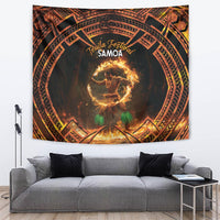 Samoa Teuila 2024 Festival Tapestry Samoan Siva Afi With Red Gingers LT14 Black - Polynesian Pride