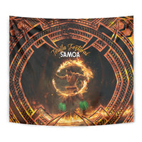 Samoa Teuila 2024 Festival Tapestry Samoan Siva Afi With Red Gingers LT14 - Polynesian Pride