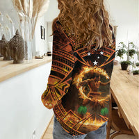 Samoa Teuila 2024 Festival Women Casual Shirt Samoan Siva Afi With Red Gingers