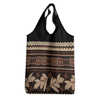Black Samoa Siapo Teuila Flowers Grocery Bag