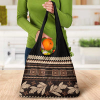 Black Samoa Siapo Teuila Flowers Grocery Bag