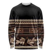 Black Samoa Siapo Teuila Flowers Long Sleeve Shirt