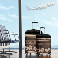 Black Samoa Siapo Teuila Flowers Luggage Cover LT14 - Polynesian Pride