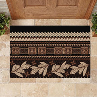 Black Samoa Siapo Teuila Flowers Rubber Doormat