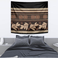 Black Samoa Siapo Teuila Flowers Tapestry LT14 - Polynesian Pride