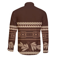 Brown Samoa Siapo Teuila Flowers Family Matching Mermaid Dress and Hawaiian Shirt