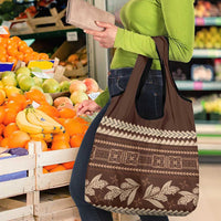 Brown Samoa Siapo Teuila Flowers Grocery Bag