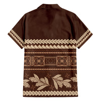 Brown Samoa Siapo Teuila Flowers Hawaiian Shirt