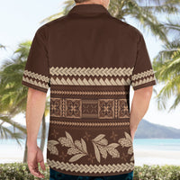 Brown Samoa Siapo Teuila Flowers Hawaiian Shirt