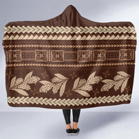 Brown Samoa Siapo Teuila Flowers Hooded Blanket LT14 - Polynesian Pride