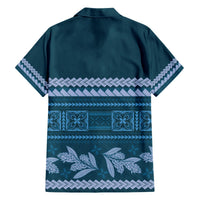Dark Cyan Samoa Siapo Teuila Flowers Hawaiian Shirt LT14 - Polynesian Pride