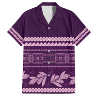 Purple Samoa Siapo Teuila Flowers Family Matching Off The Shoulder Long Sleeve Dress and Hawaiian Shirt