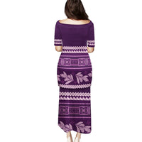 Purple Samoa Siapo Teuila Flowers Puletasi LT14 - Polynesian Pride