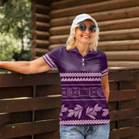 Purple Samoa Siapo Teuila Flowers Women Polo Shirt