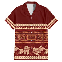 Red Samoa Siapo Teuila Flowers Family Matching Puletasi and Hawaiian Shirt
