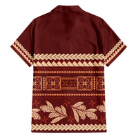 Red Samoa Siapo Teuila Flowers Hawaiian Shirt
