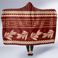Red Samoa Siapo Teuila Flowers Hooded Blanket LT14 - Polynesian Pride