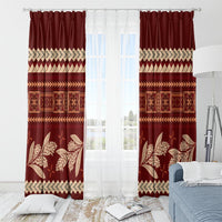 Red Samoa Siapo Teuila Flowers Window Curtain