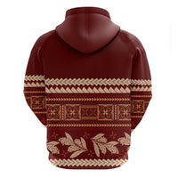 Red Samoa Siapo Teuila Flowers Zip Hoodie