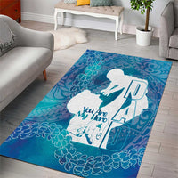 Turquoise Polynesia Father's Day Area Rug Dad You Are My Hero
