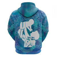 Turquoise Polynesia Father's Day Hoodie Dad You Are My Hero