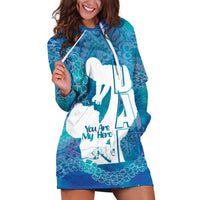 Turquoise Polynesia Father's Day Hoodie Dress Dad You Are My Hero